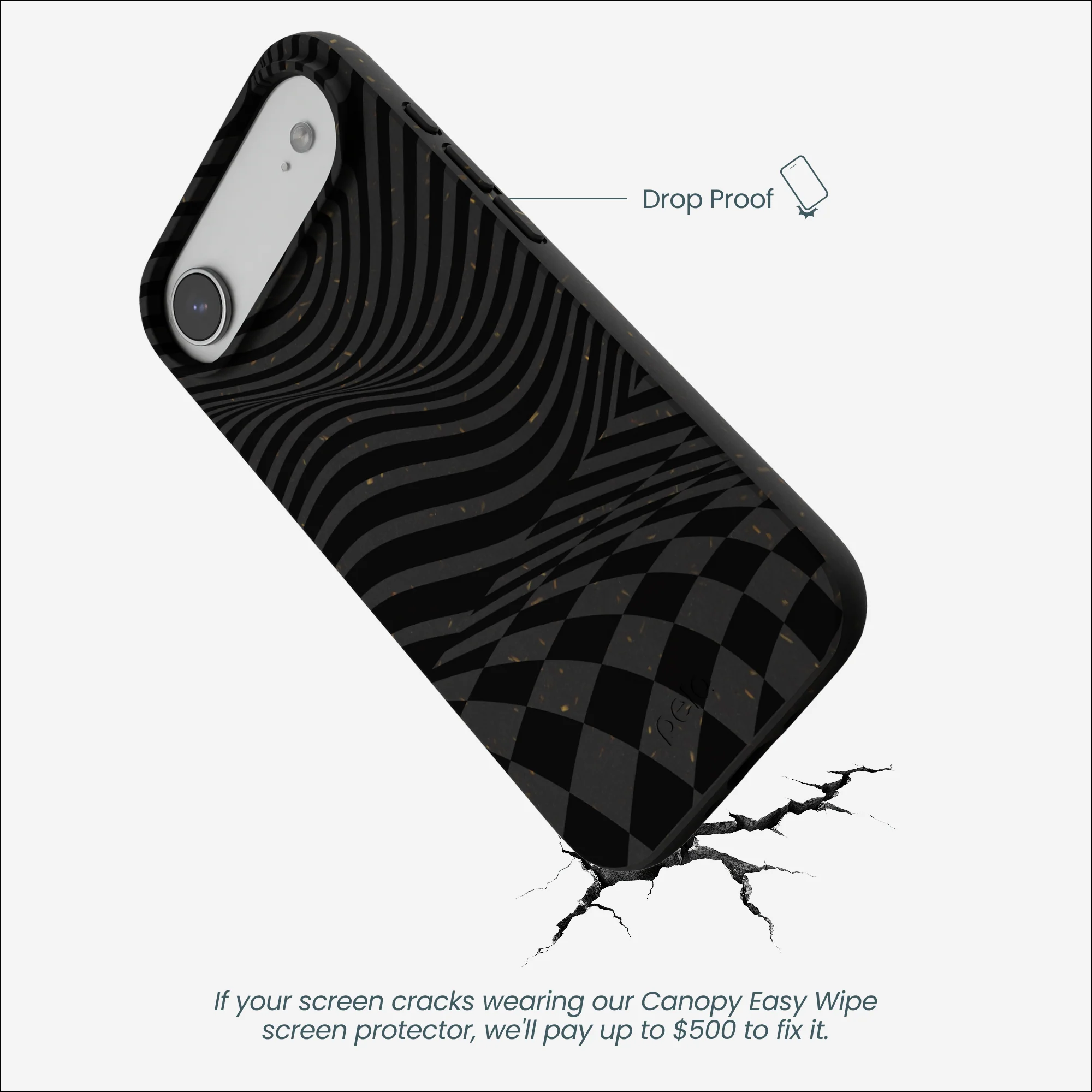 Black Melted Checkers iPhone Air Case - Image 5