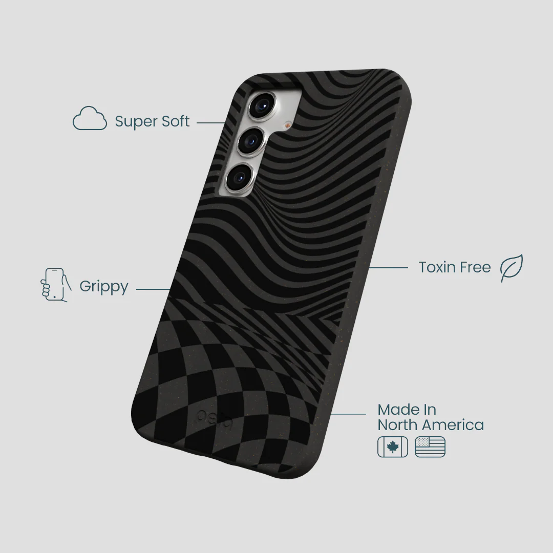 Black Melted Checkers Samsung Galaxy S25 Case - Image 4