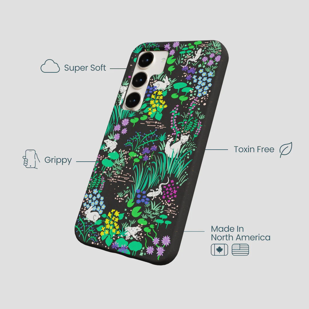 Black Midnight Pond Samsung Galaxy S24 Case - Image 4