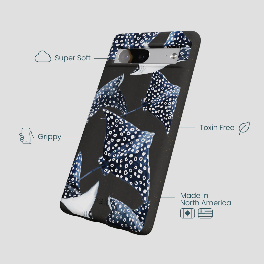 Black Midnight Rays Google Pixel 7a Case - Image 4