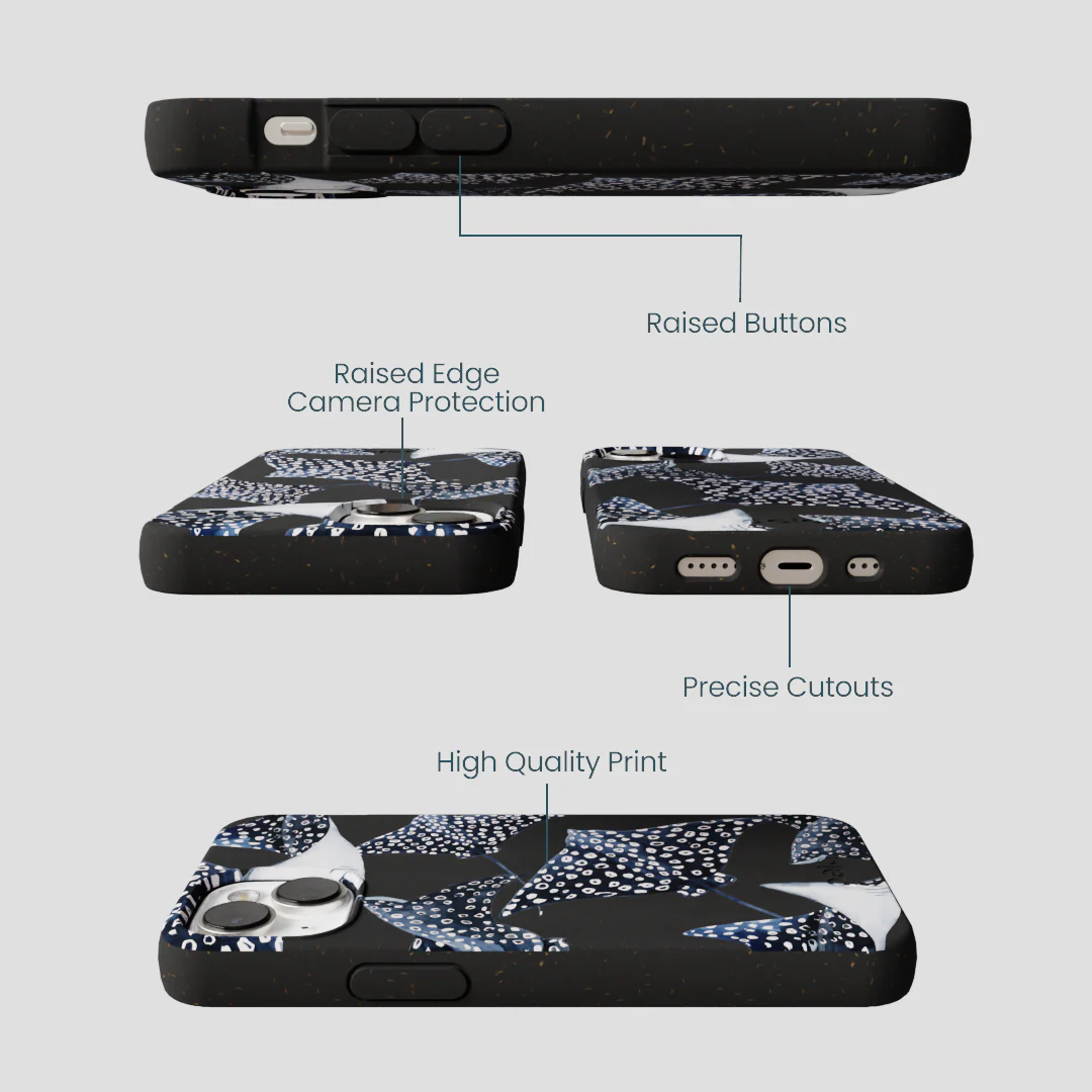 Black Midnight Rays iPhone 13 Case - Image 3