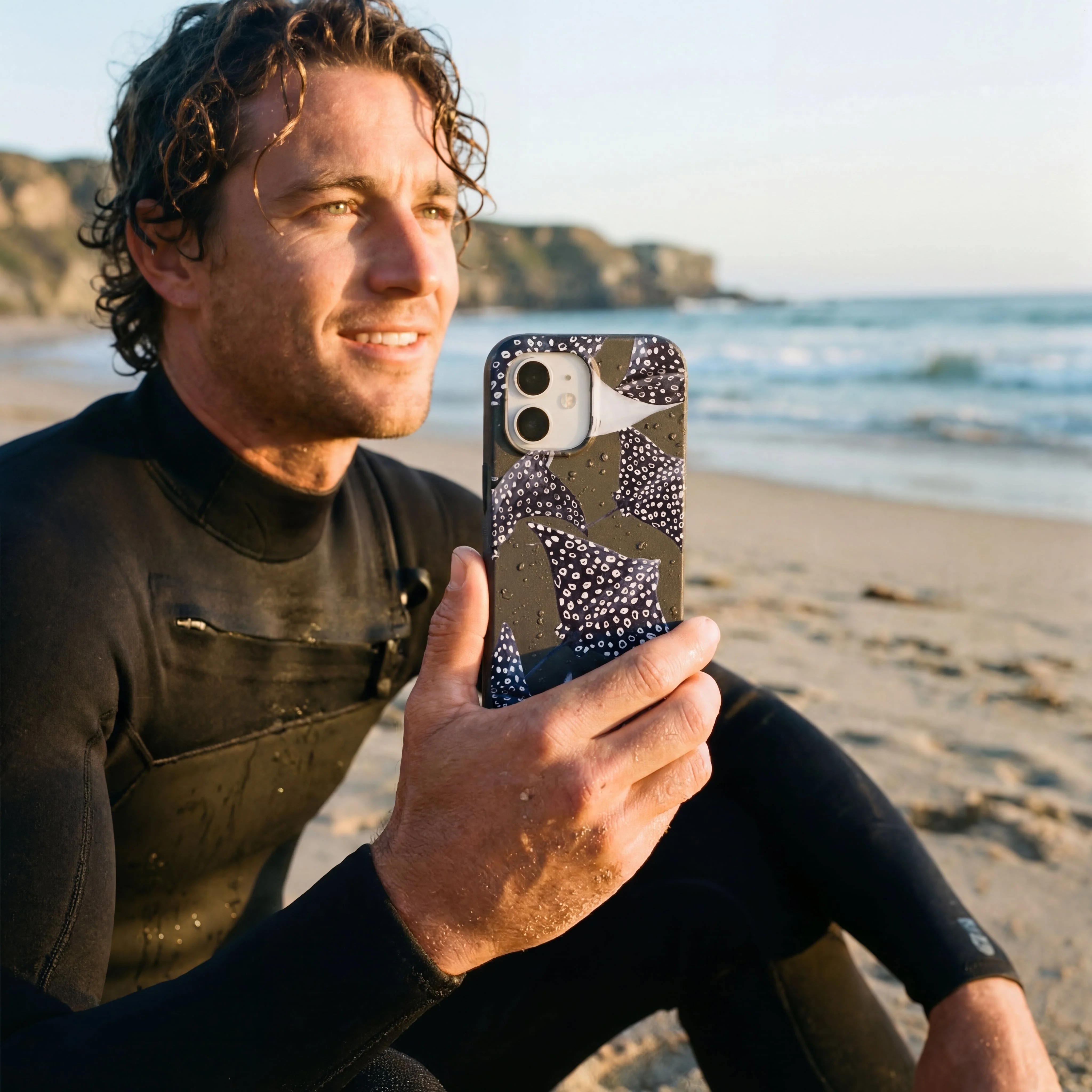 Black Midnight Rays iPhone 15 Plus Case - Image 2