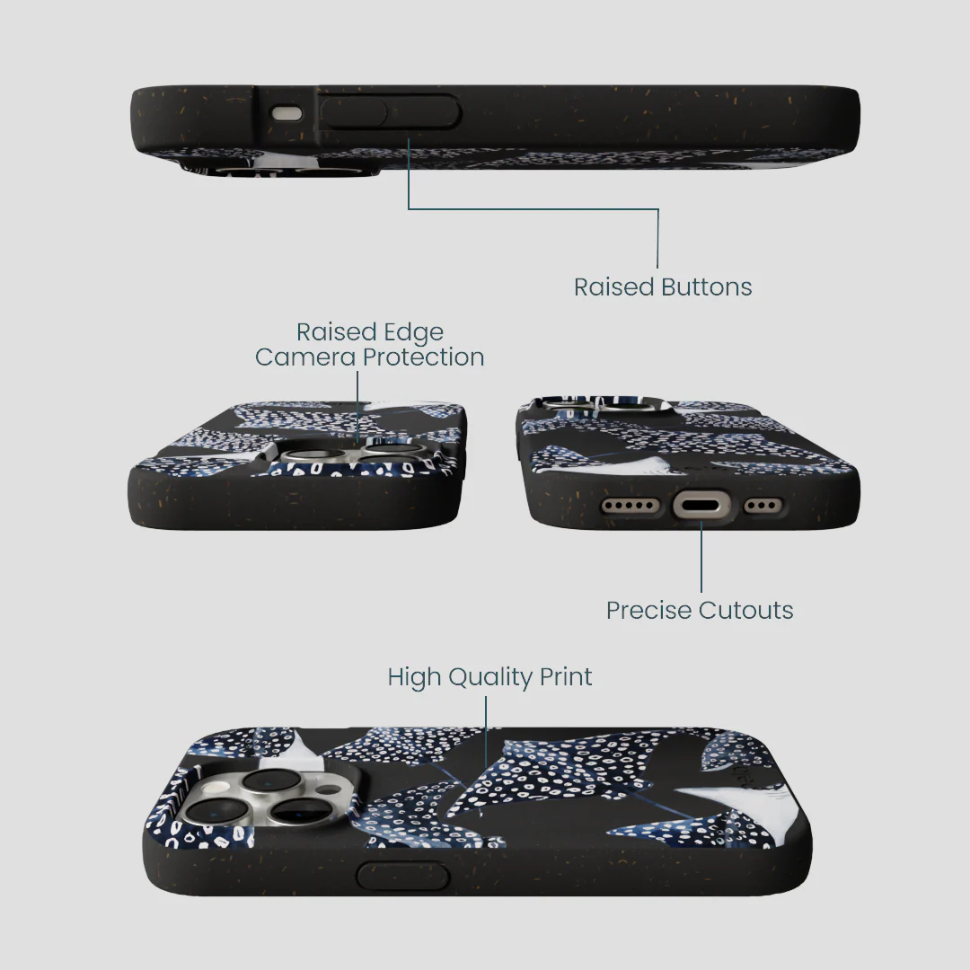 Black Midnight Rays iPhone 15 Pro Case - Image 3