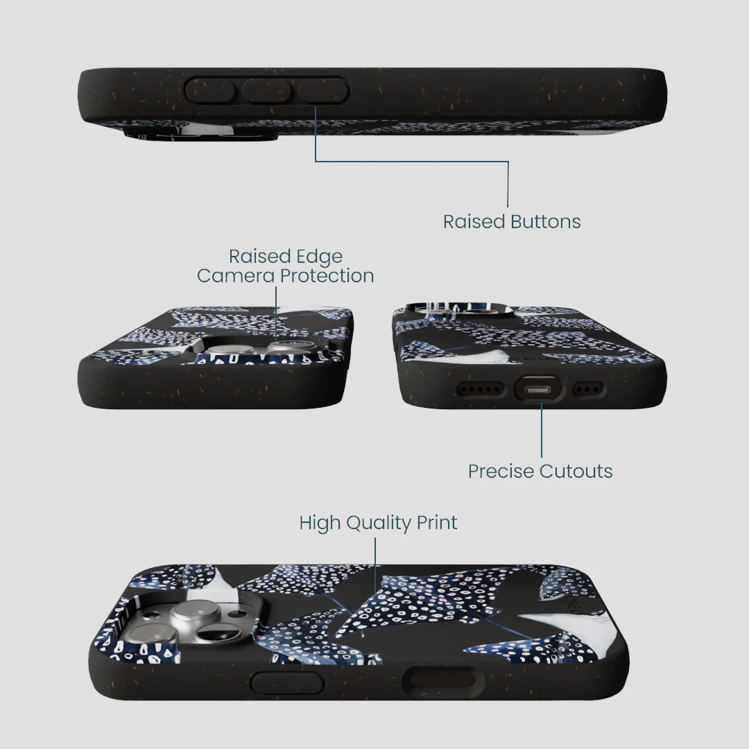 Black Midnight Rays iPhone 16 Pro Case - Image 3
