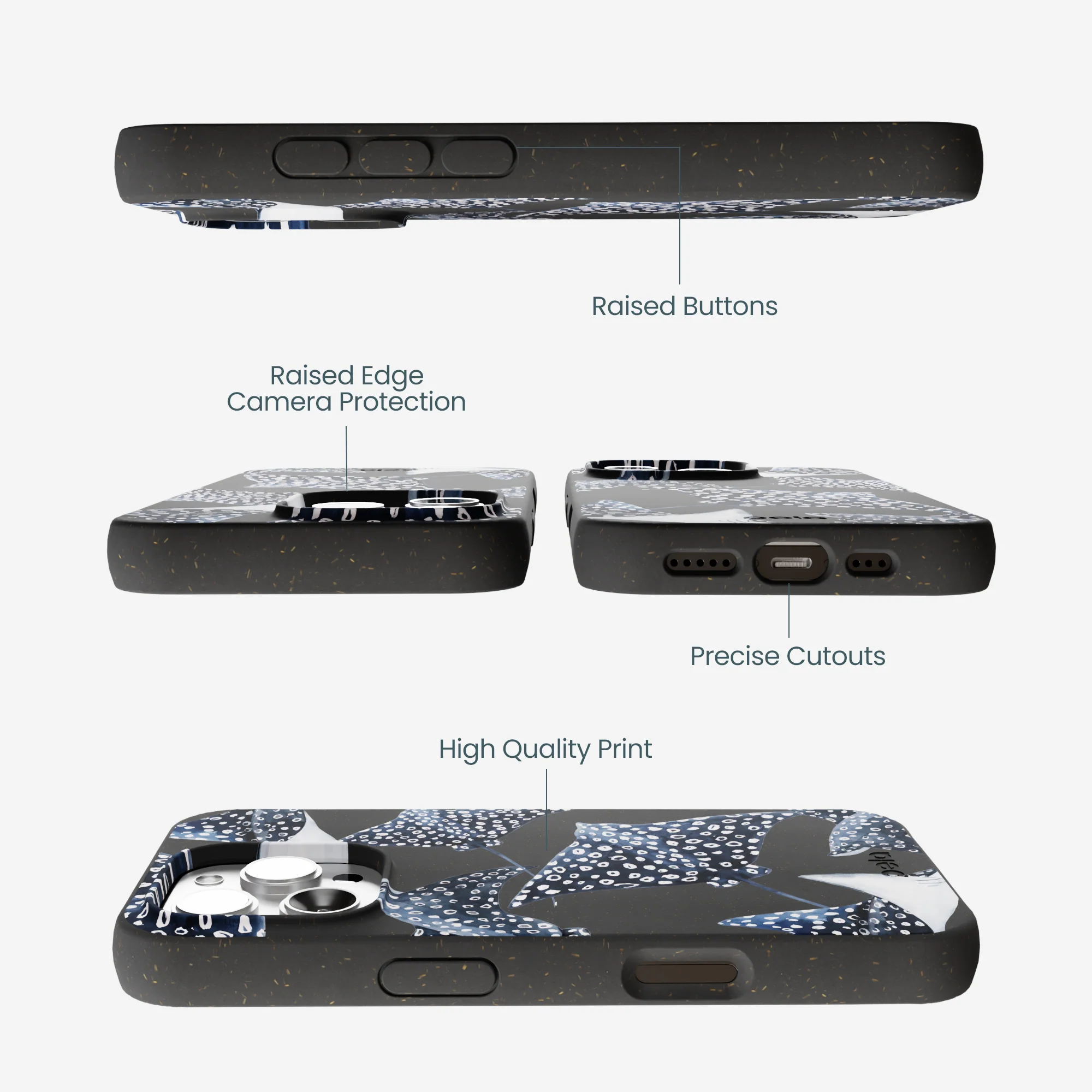 Black Midnight Rays iPhone 16 Pro Max Case - Image 3