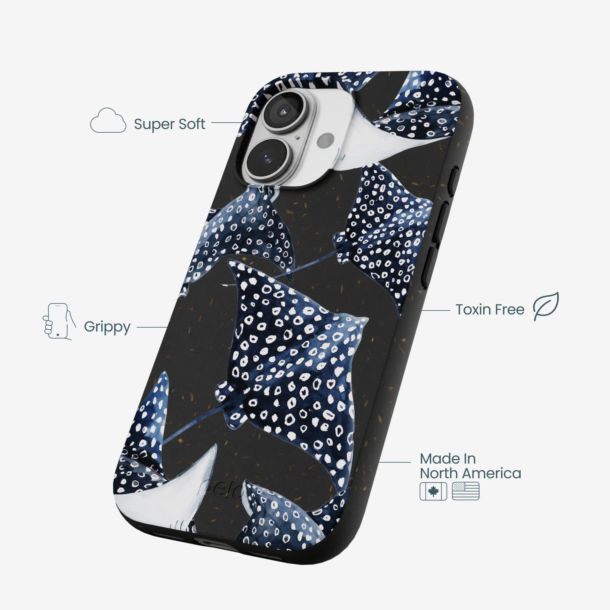 Black Midnight Rays iPhone 17 Case - Image 4