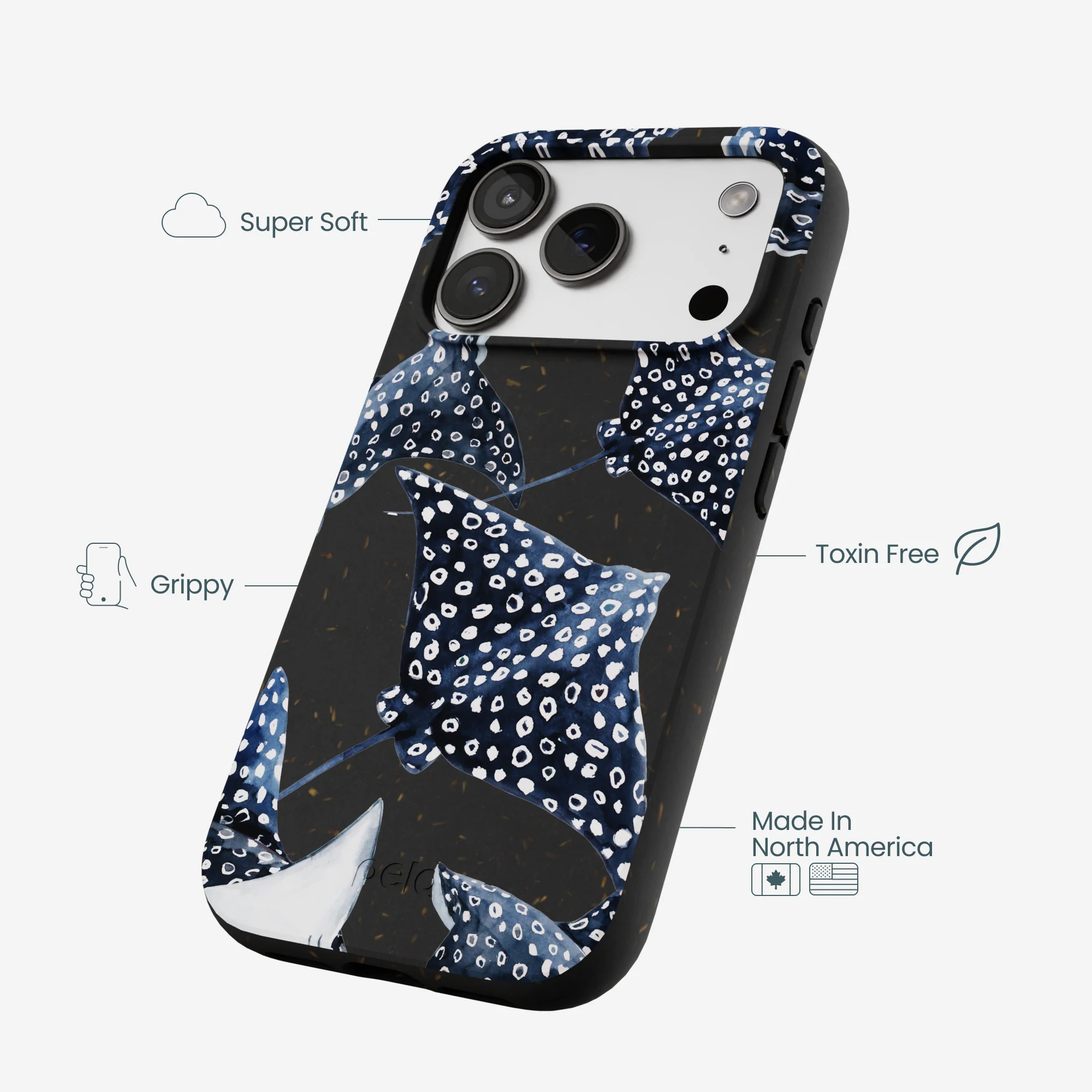 Black Midnight Rays iPhone 17 Pro Case - Image 4