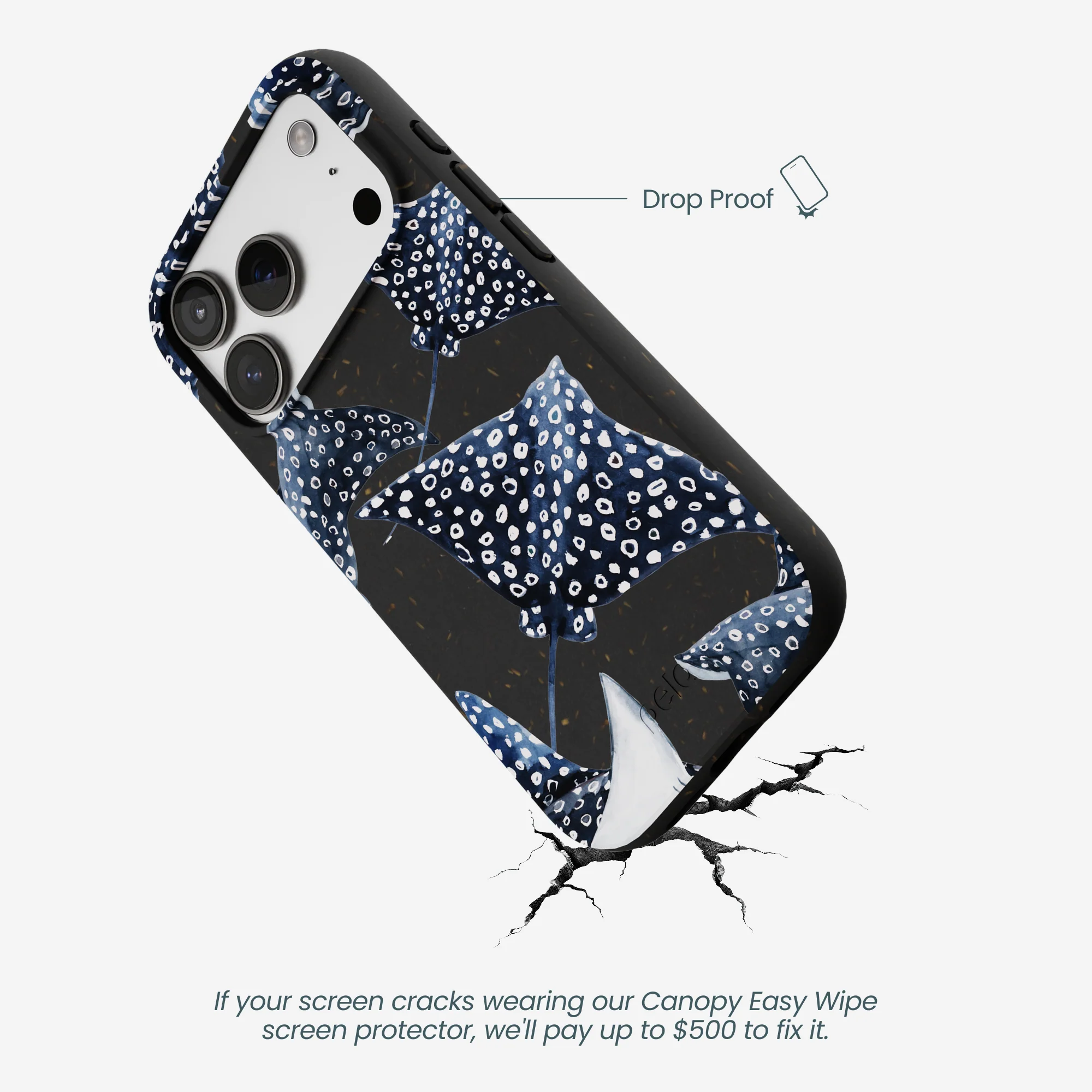 Black Midnight Rays iPhone 17 Pro Case - Image 5