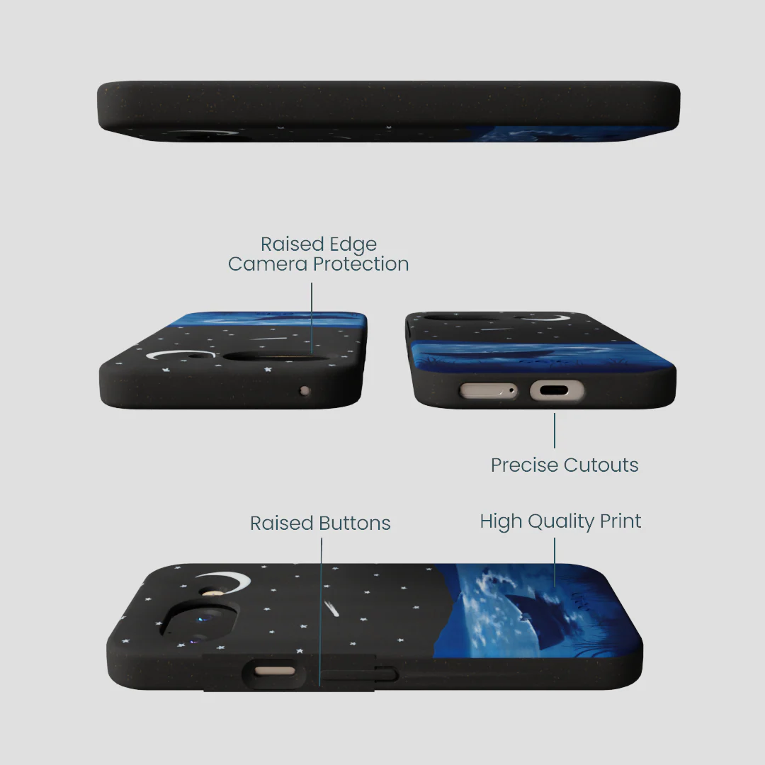 Black Moonlight Lake Google Pixel 9a Case - Image 3