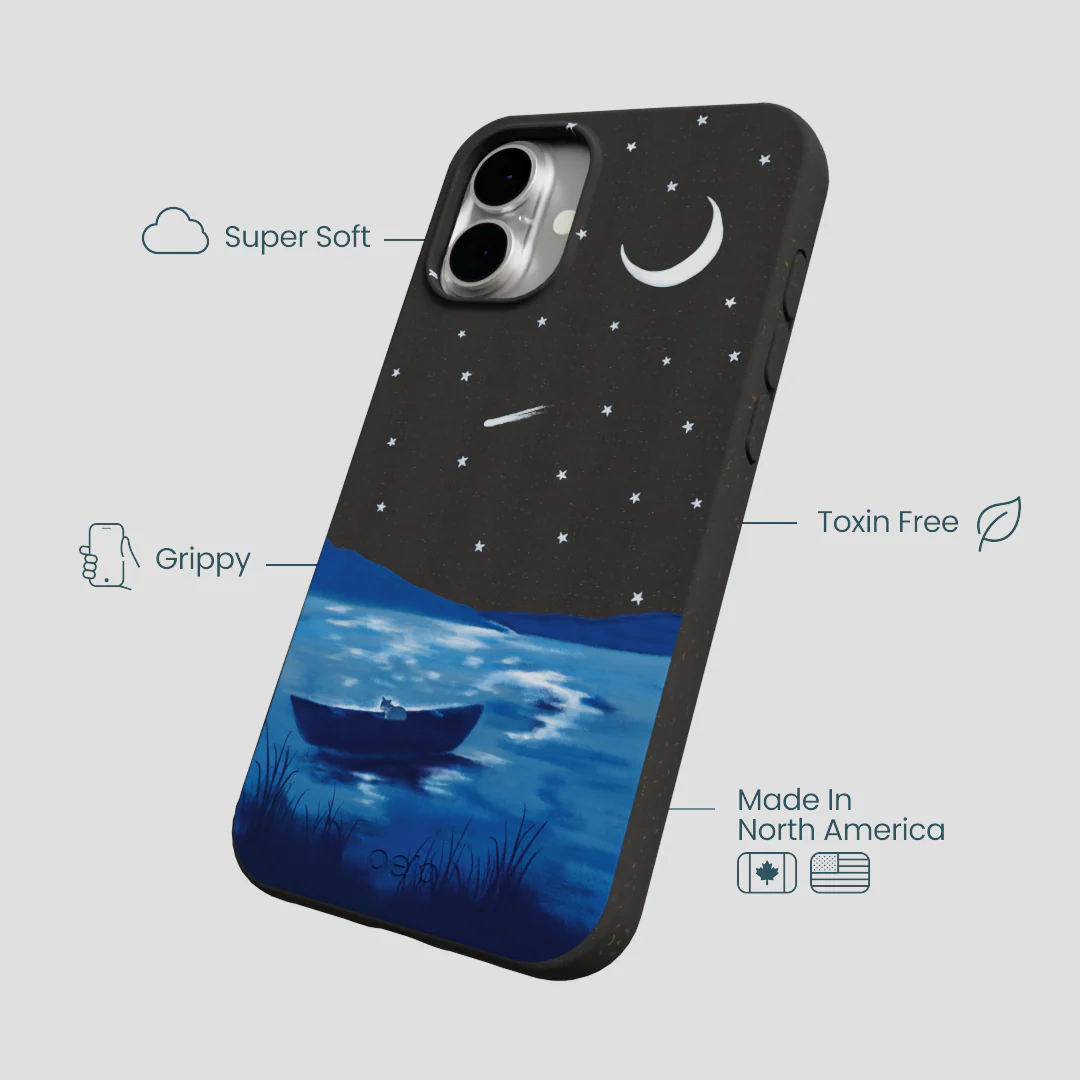 Black Moonlight Lake iPhone 16 Plus Case - Image 4