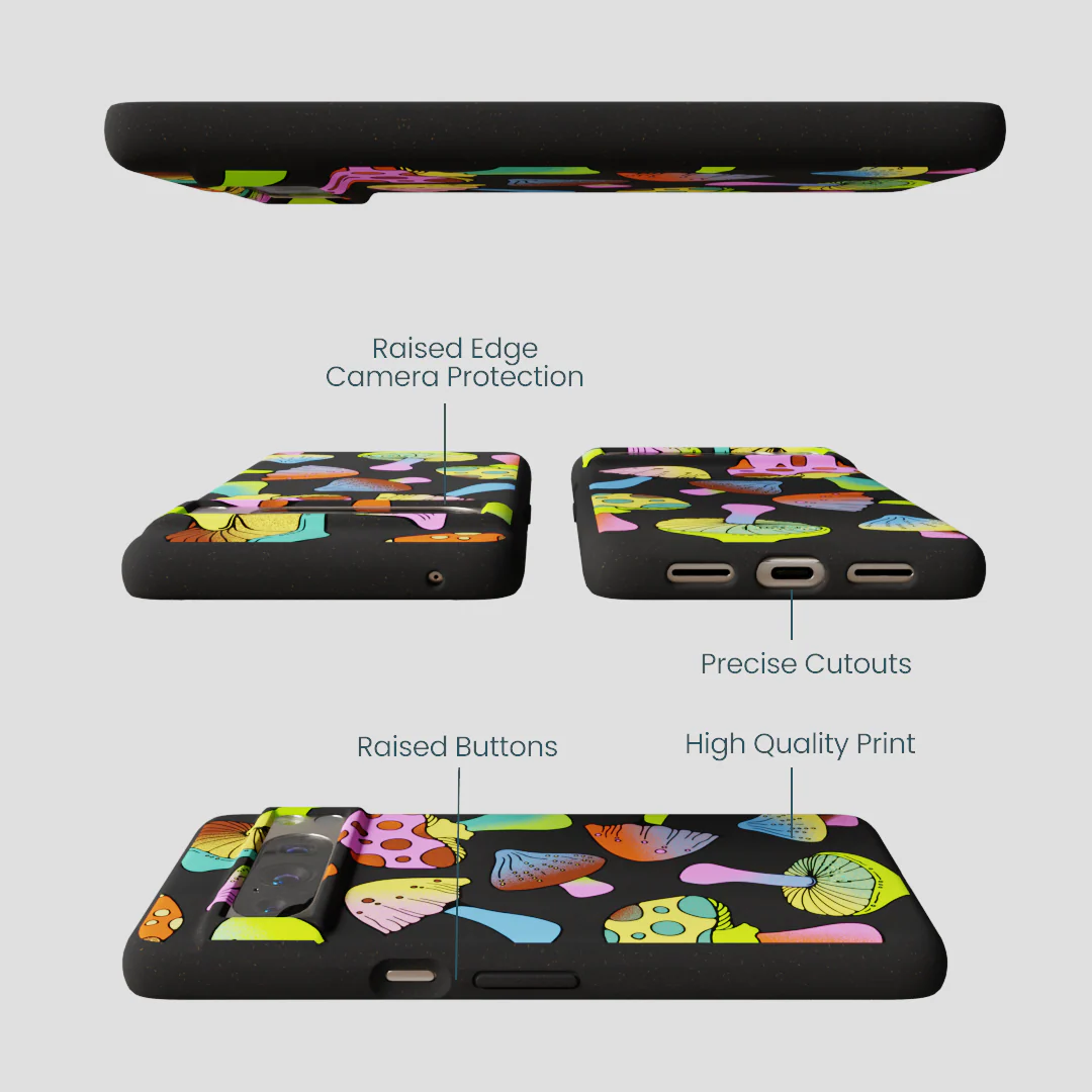 Black Mushroom Party Google Pixel 8 Pro Case - Image 3