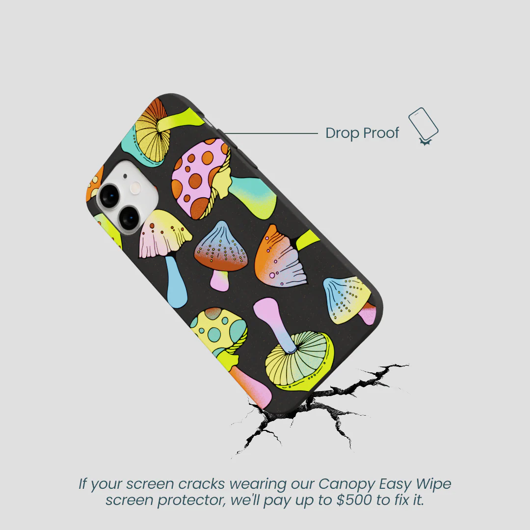 Black Mushroom Party iPhone 12 Mini Case - Image 5