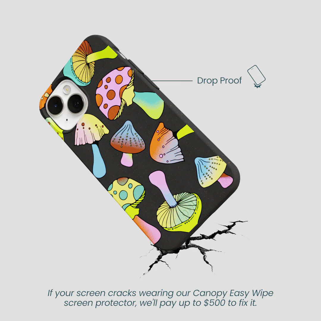 Black Mushroom Party iPhone 13 Case - Image 5