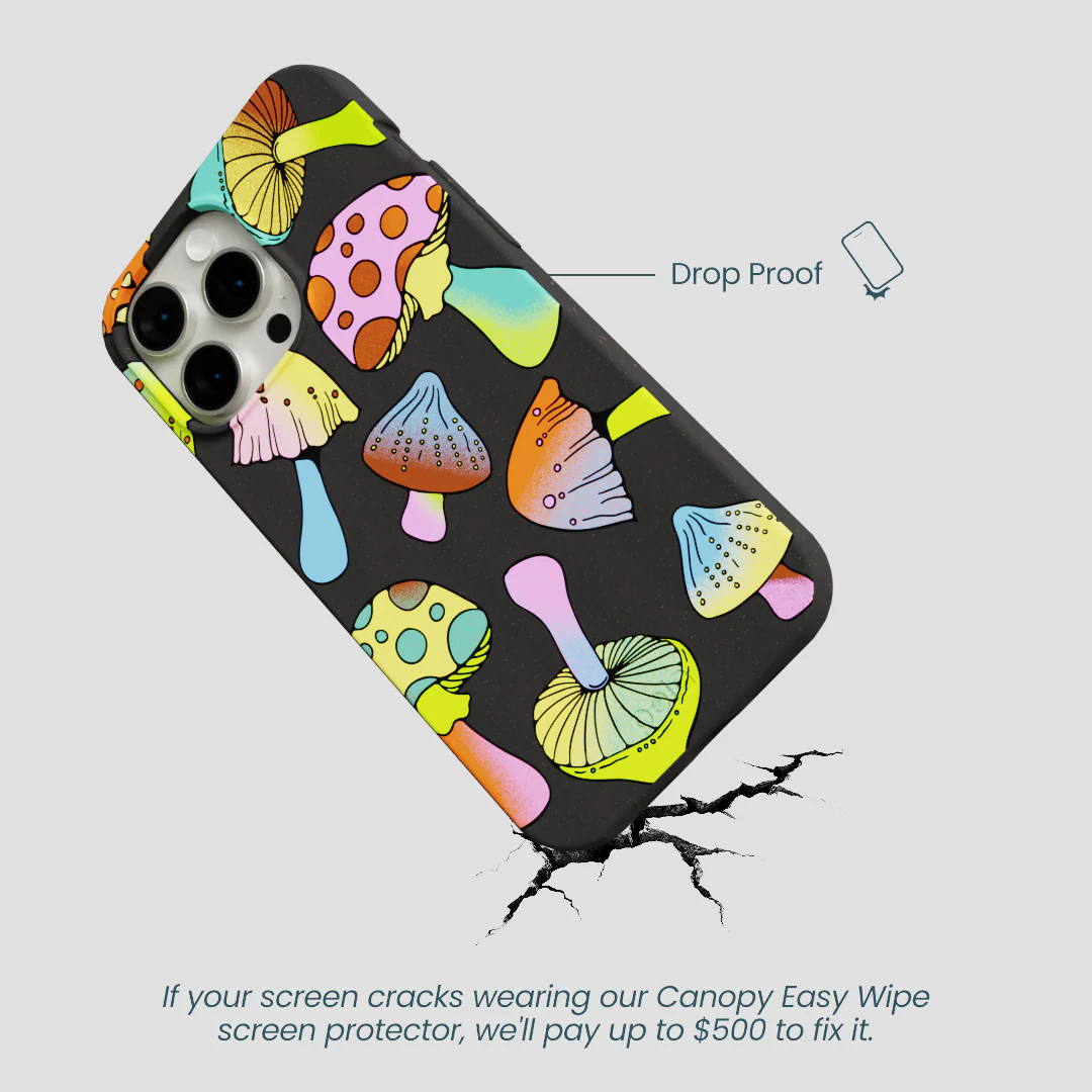 Black Mushroom Party iPhone 14 Pro Max Case - Image 5