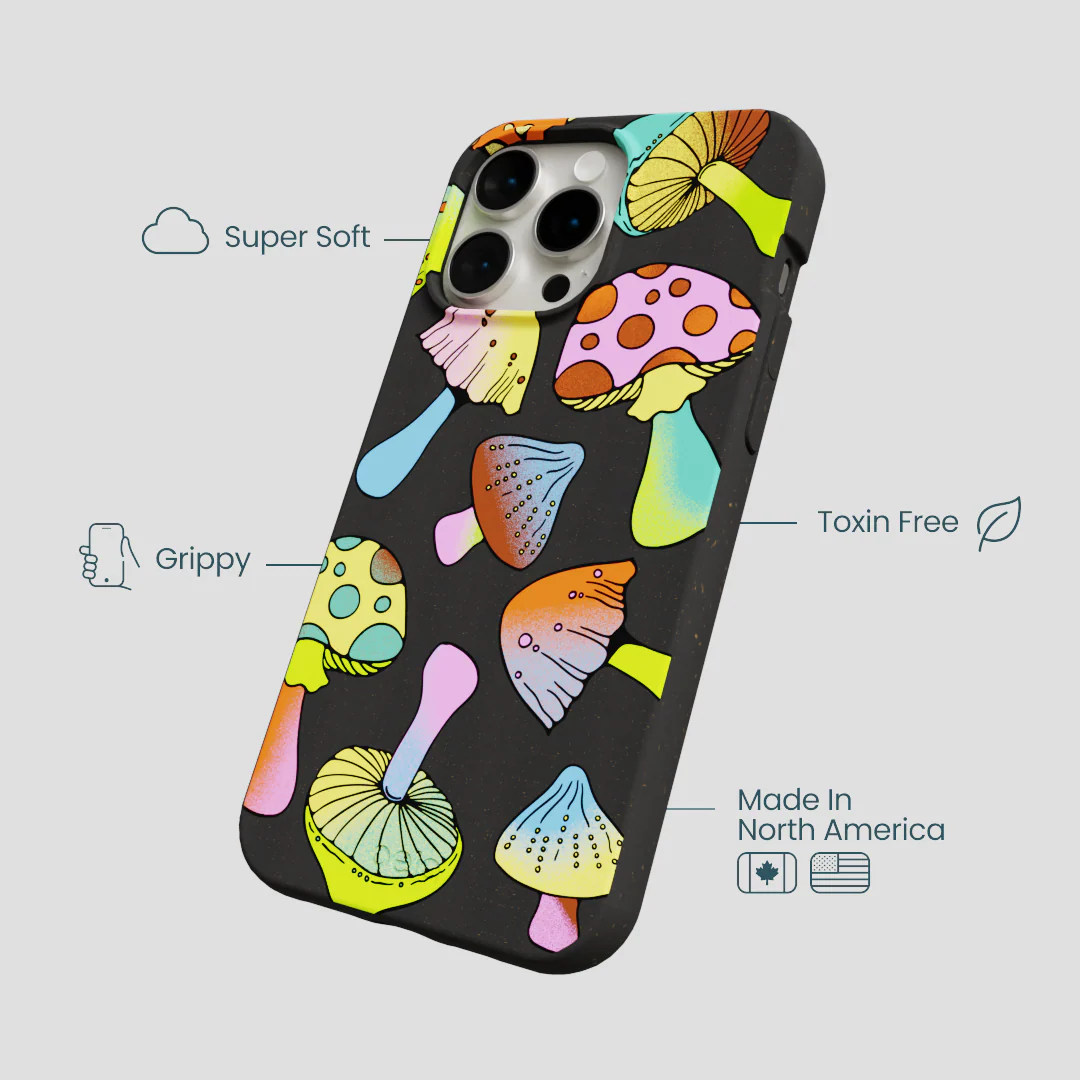 Black Mushroom Party iPhone 15 Pro Max Case - Image 4