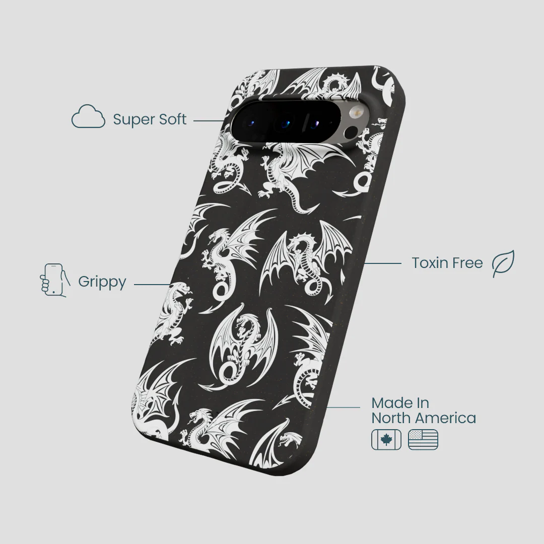 Black Mythical Dragons Google Pixel 9/9 Pro Case - Image 3