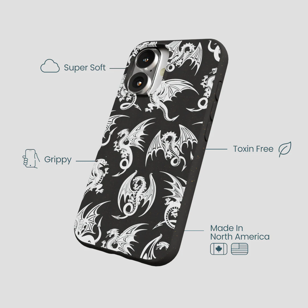 Black Mythical Dragons iPhone 16 Case - Image 4