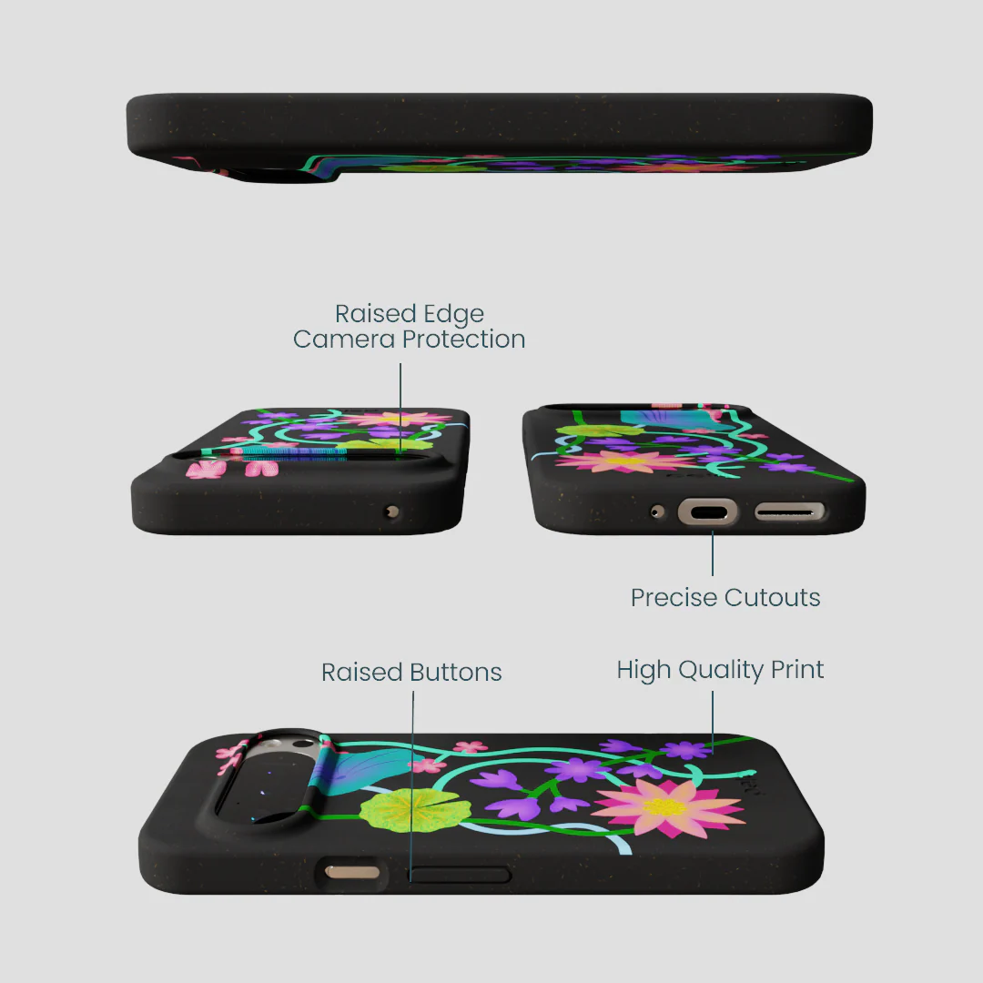 Black Neon Garden Google Pixel 9/9 Pro Case - Image 3