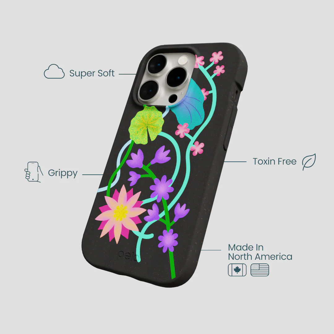 Black Neon Garden iPhone 15 Pro Case - Image 4