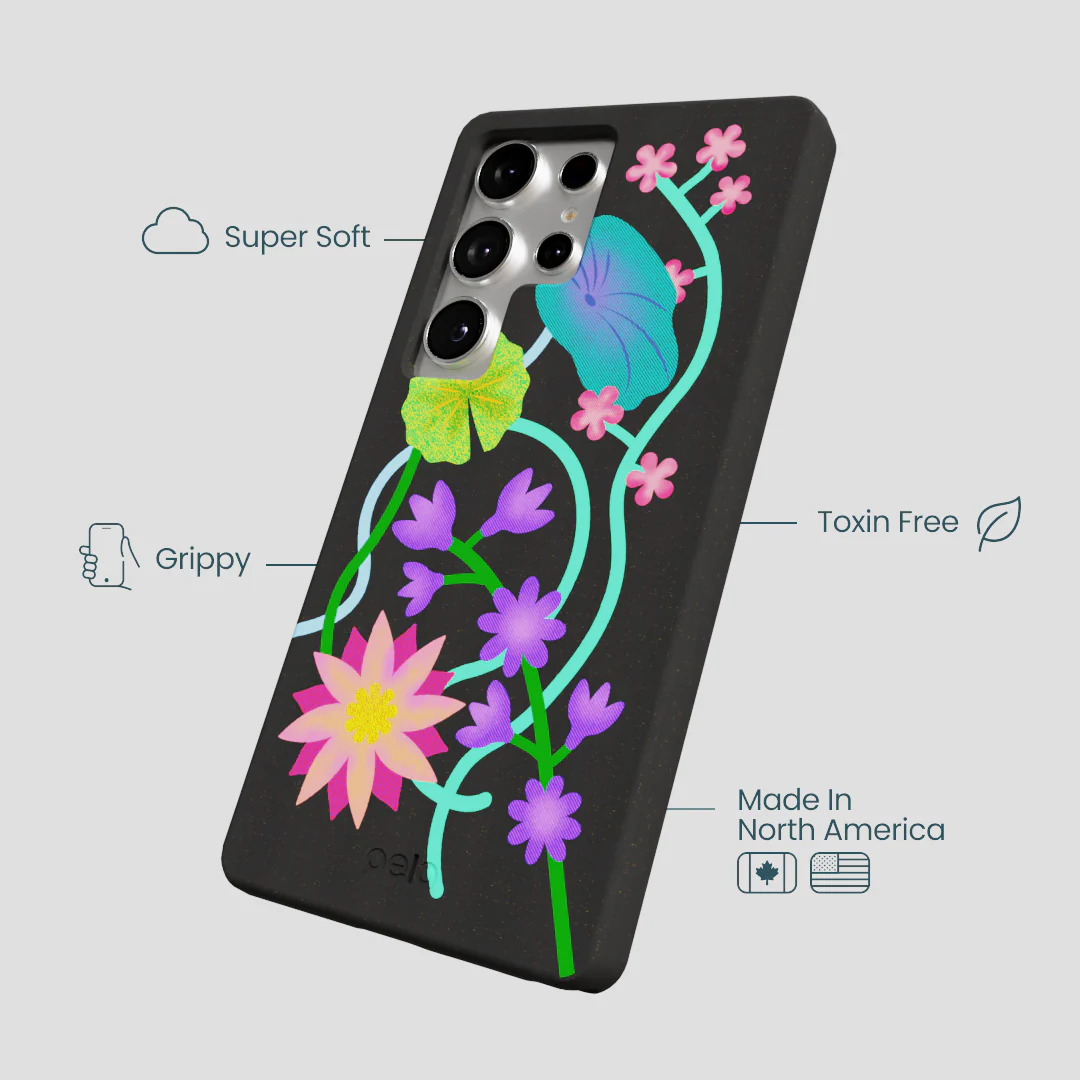 Black Neon Garden Samsung Galaxy S25 Ultra Case - Image 4
