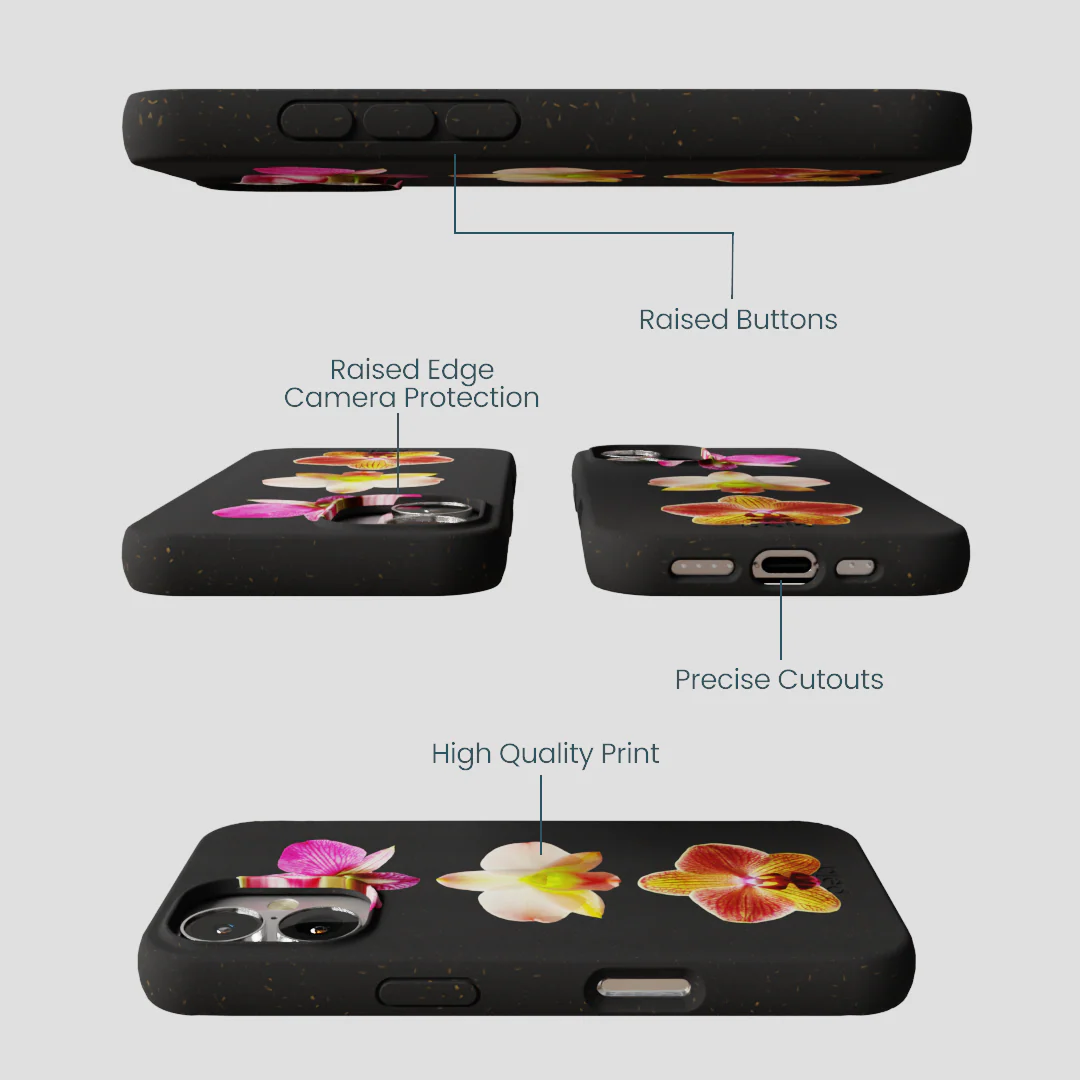 Black Orchids iPhone 16 Case - Image 3