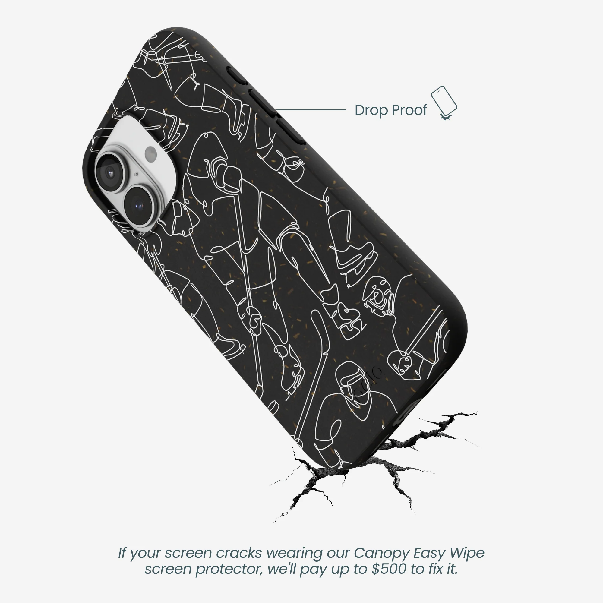 Black Play Sketch iPhone 17 Case - Image 5