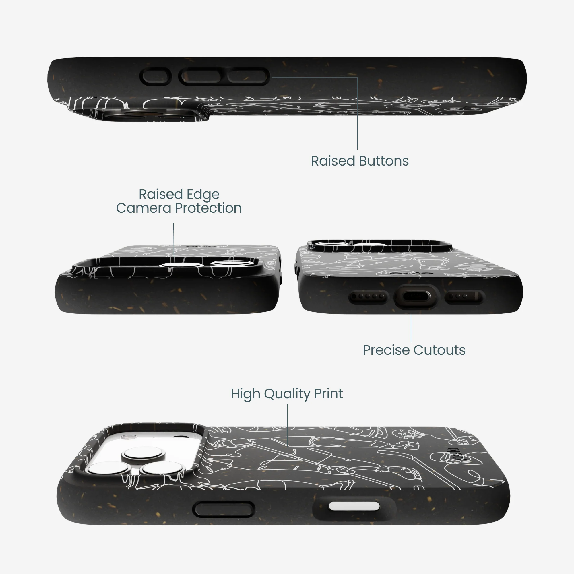 Black Play Sketch iPhone 17 Pro Case - Image 3