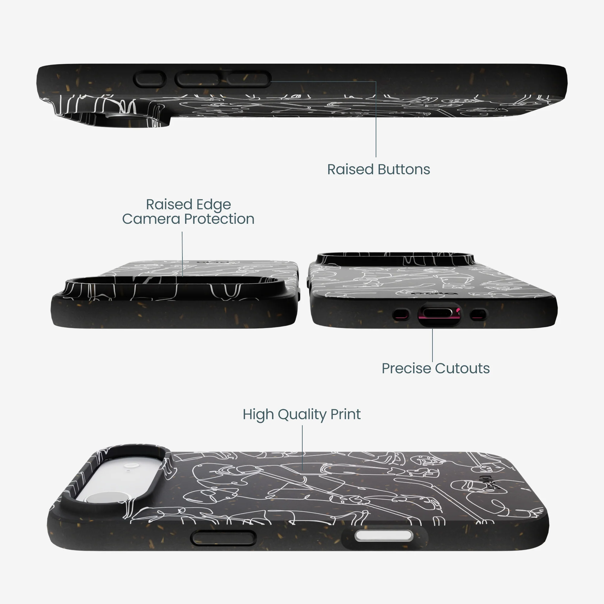 Black Play Sketch iPhone Air Case - Image 3