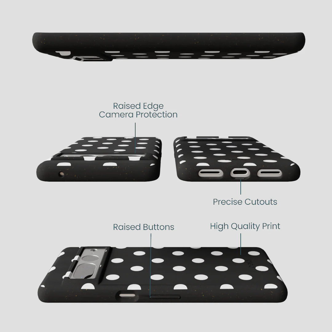 Black Polka Confetti Google Pixel 7 Pro Case - Image 3