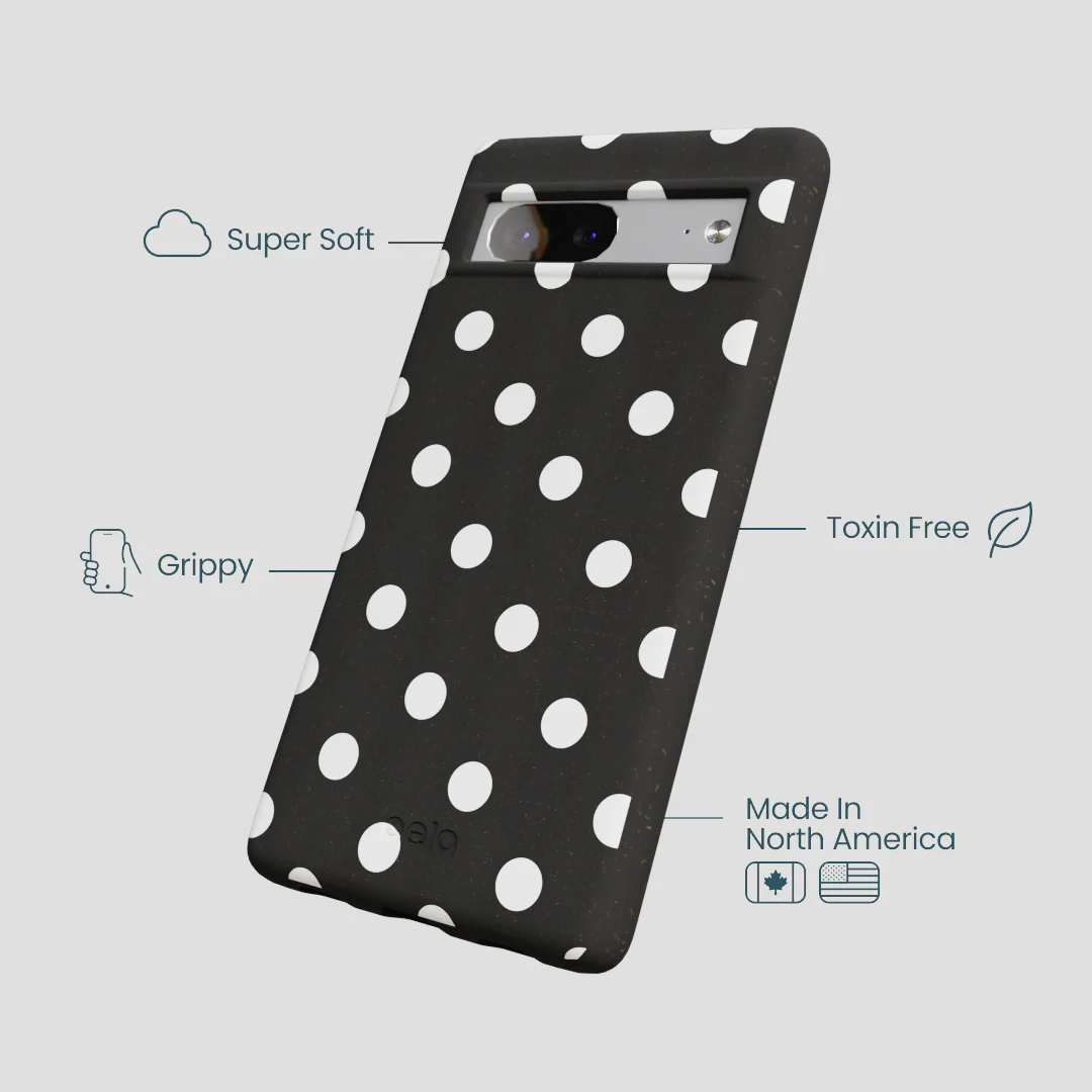 Black Polka Confetti Google Pixel 7a Case - Image 4