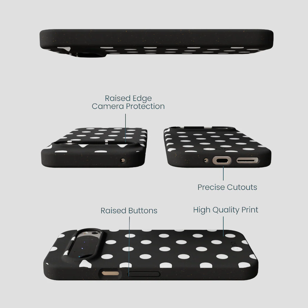 Black Polka Confetti Google Pixel 9/9 Pro Case - Image 3