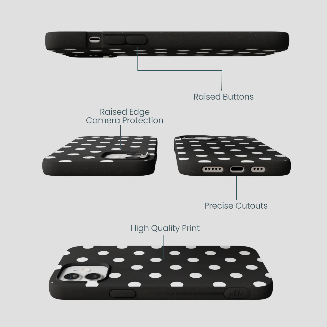 Black Polka Confetti iPhone 12/ iPhone 12 Pro Case - Image 3