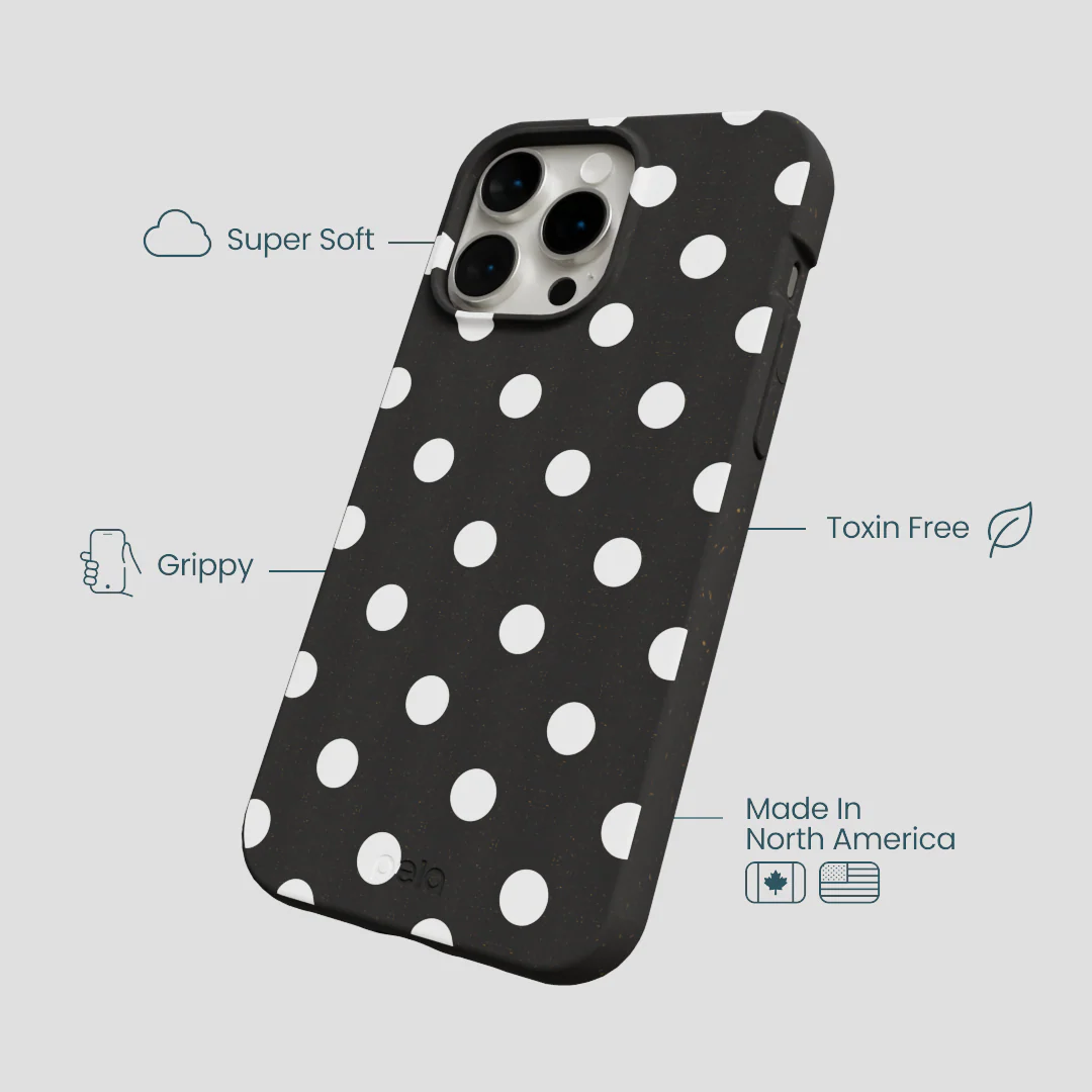 Black Polka Confetti iPhone 15 Pro Max Case - Image 4