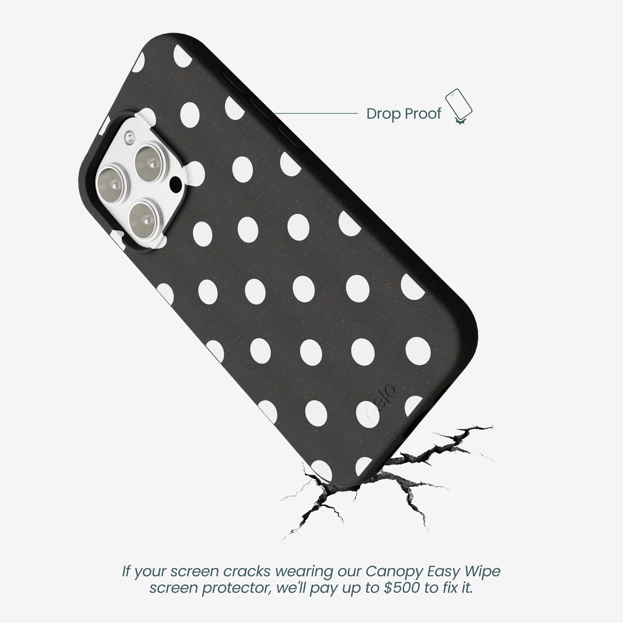 Black Polka Confetti iPhone 16 Pro Max Case - Image 5