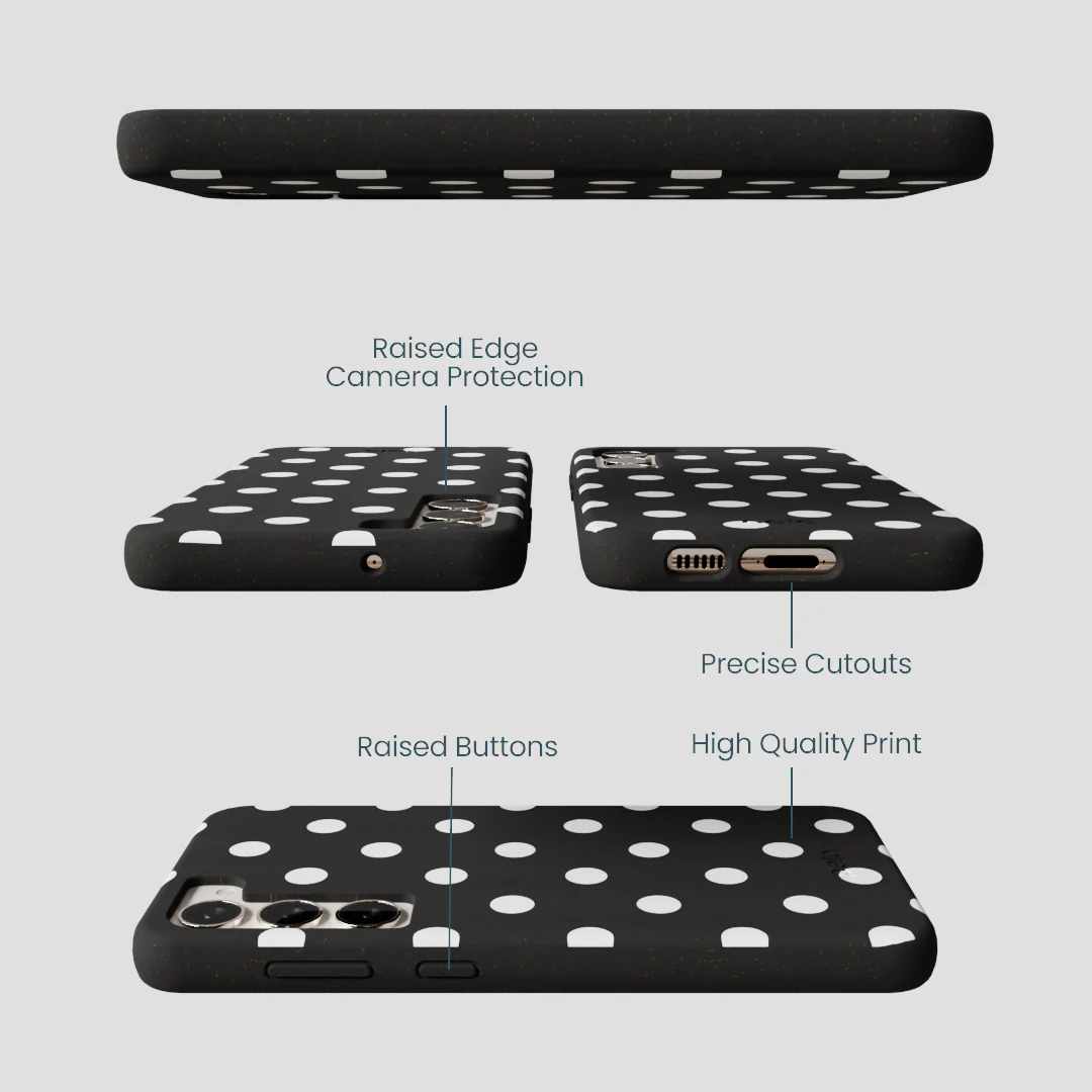 Black Polka Confetti Samsung Galaxy S24+(Plus) Case - Image 3