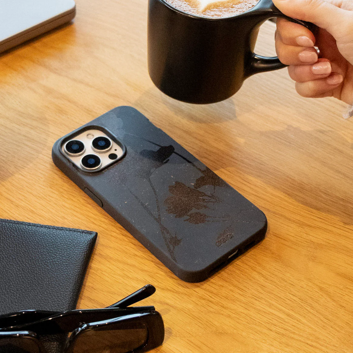 Black Shadow Petals Google Pixel 10a Case - Image 2