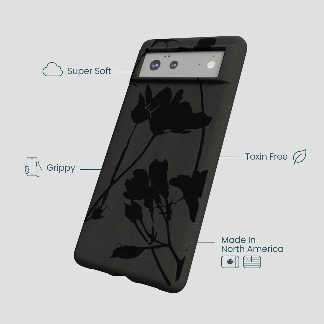 Black Shadow Petals Google Pixel 6 Case - Image 4