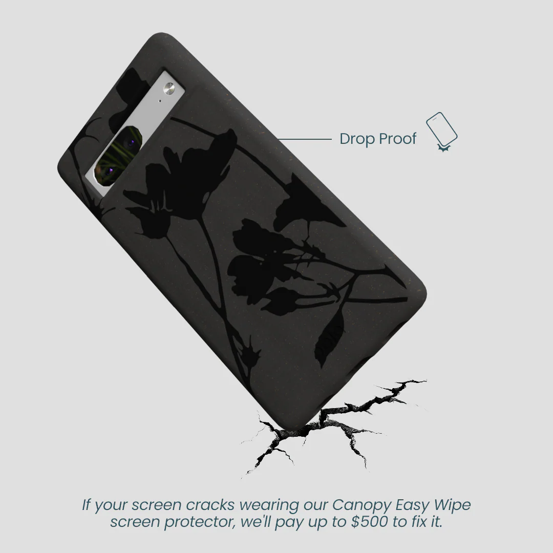 Black Shadow Petals Google Pixel 7 Case - Image 5