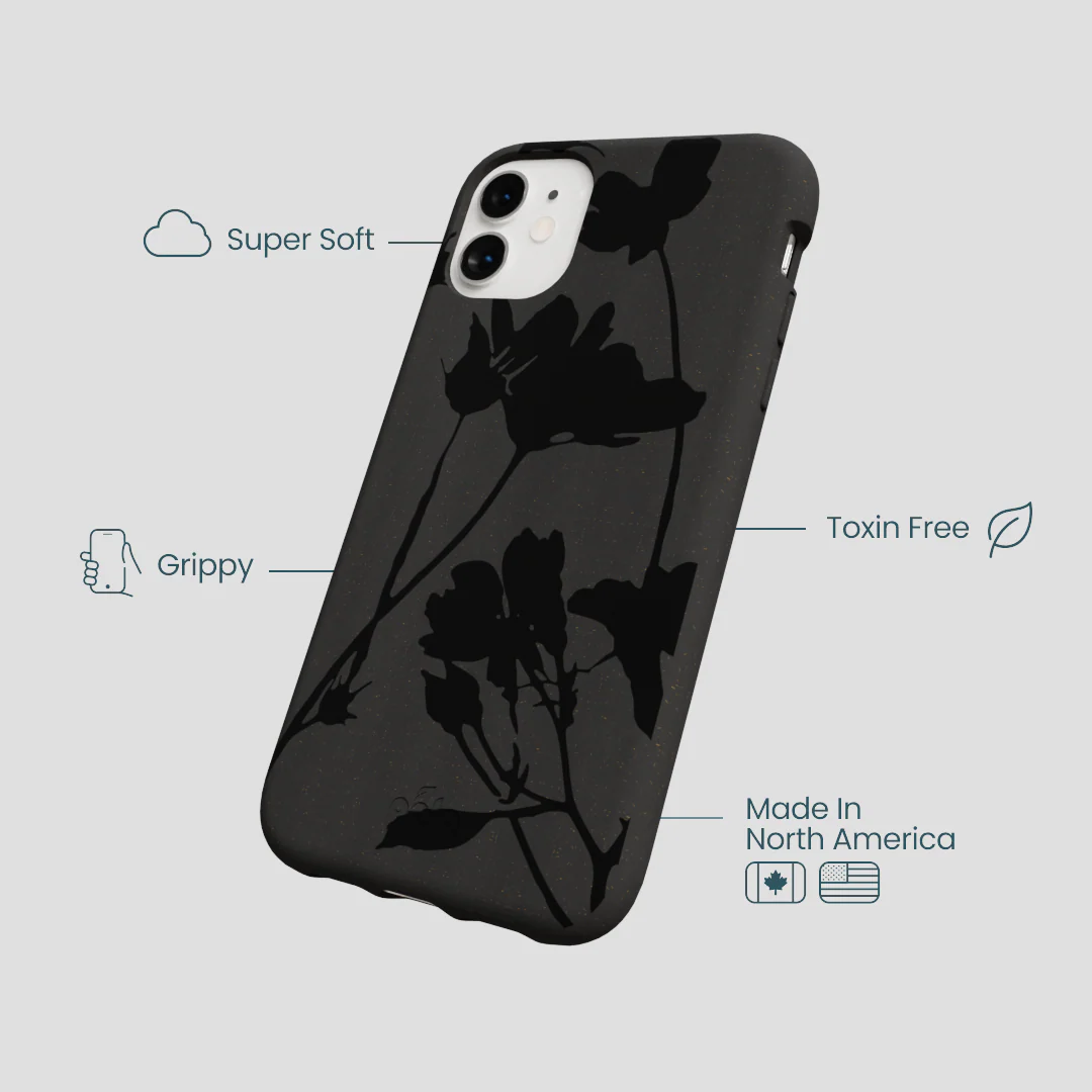 Black Shadow Petals iPhone 11 Case - Image 4