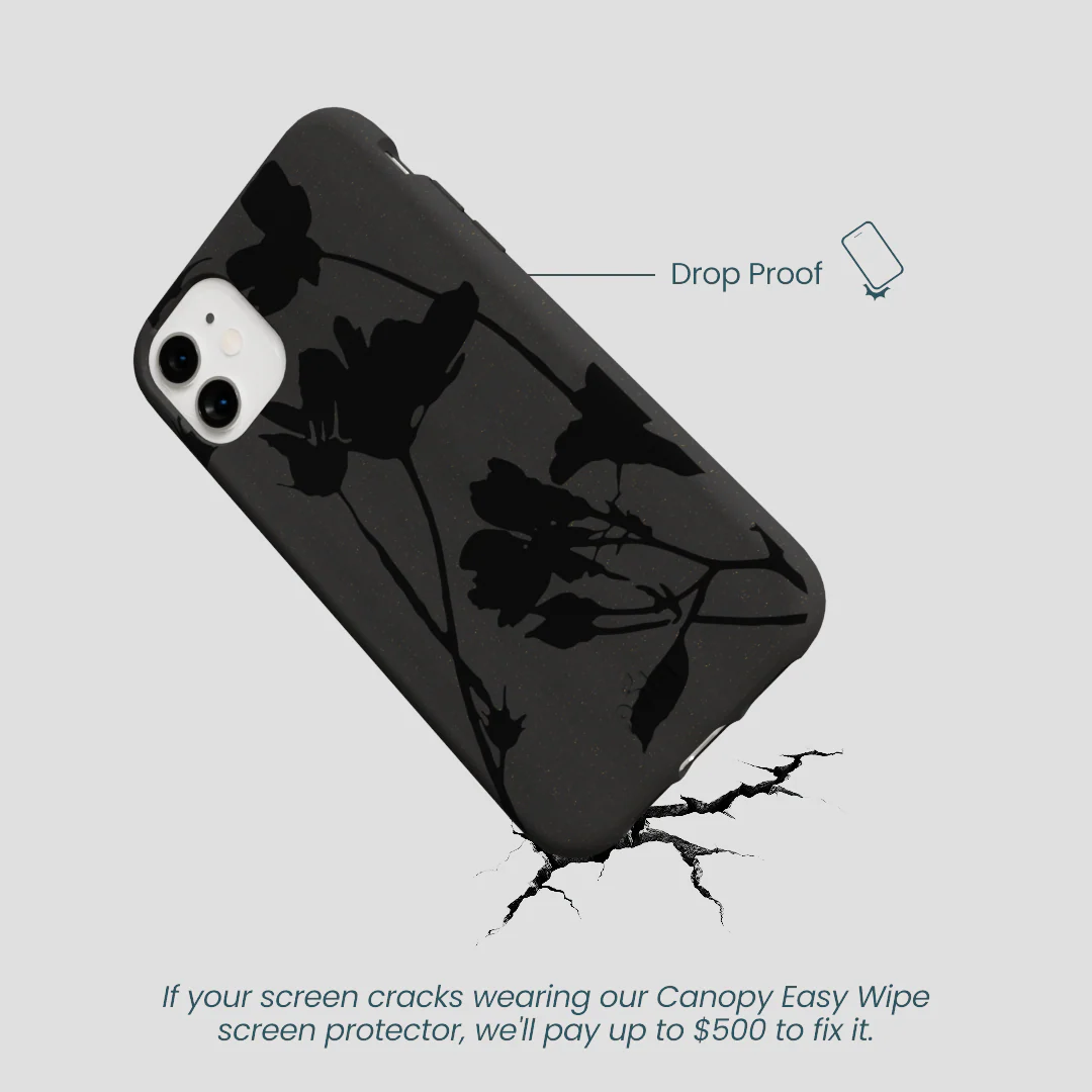Black Shadow Petals iPhone 11 Case - Image 5