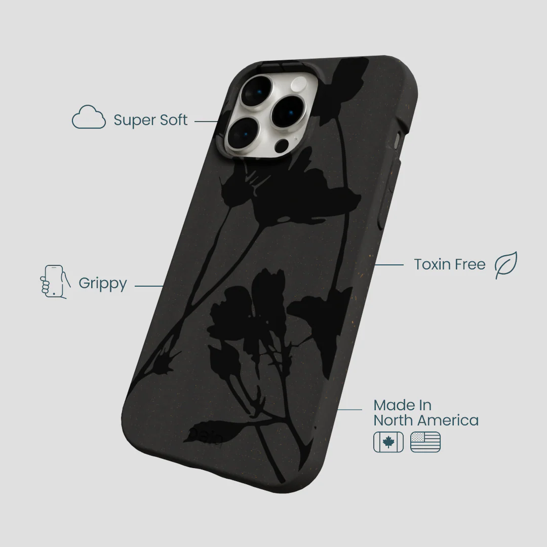 Black Shadow Petals iPhone 14 Pro Max Case - Image 4