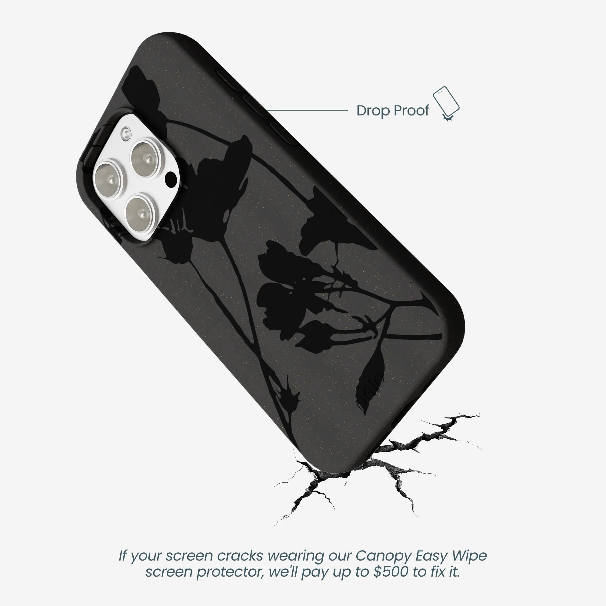 Black Shadow Petals iPhone 16 Pro Max Case - Image 5