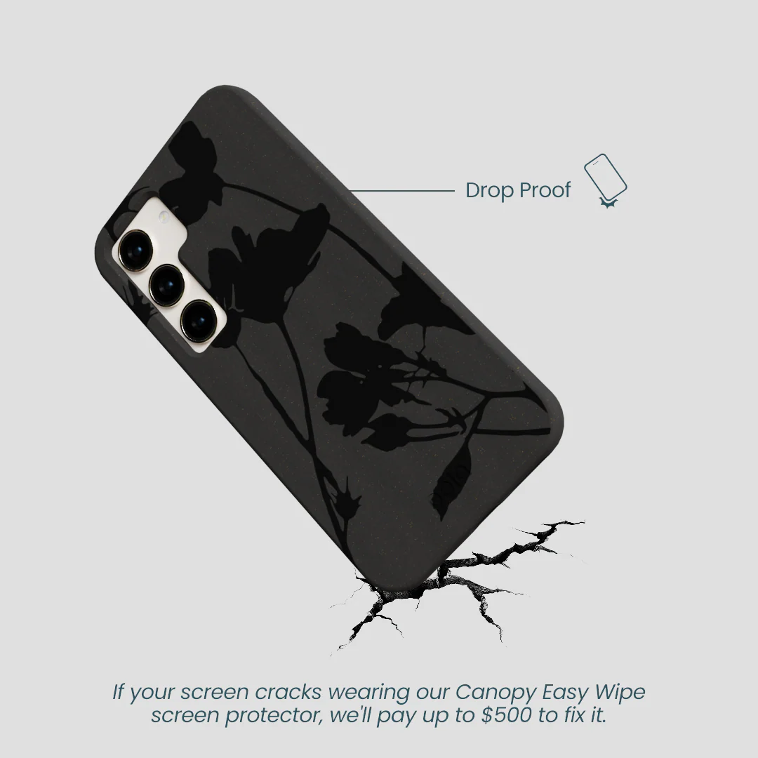 Black Shadow Petals Samsung Galaxy S24 Case - Image 5
