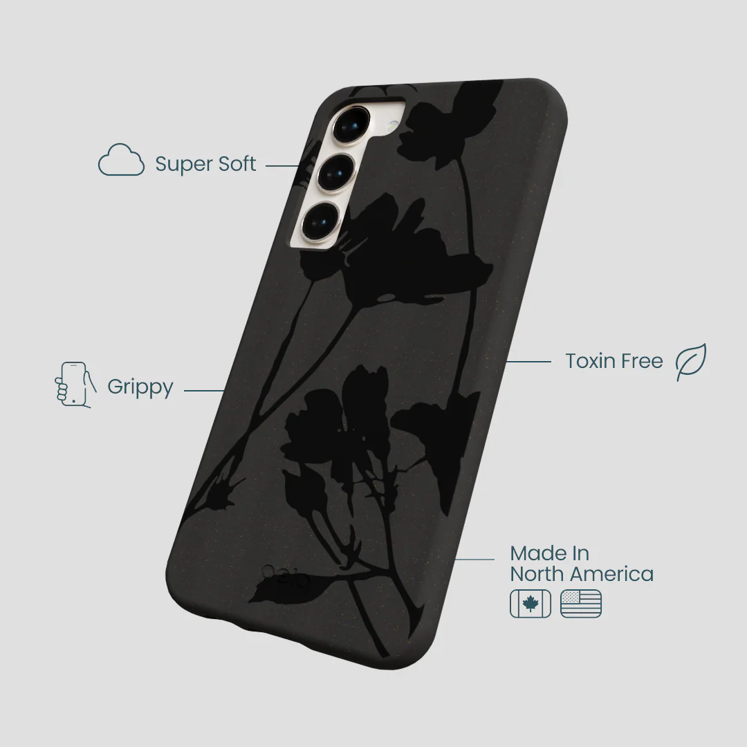 Black Shadow Petals Samsung Galaxy S24+(Plus) Case - Image 4