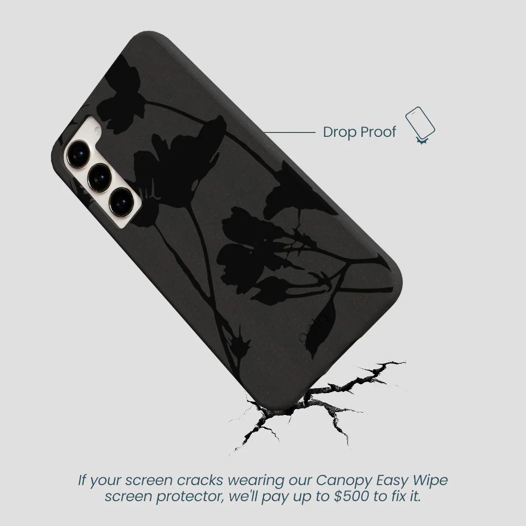 Black Shadow Petals Samsung Galaxy S24+(Plus) Case - Image 5
