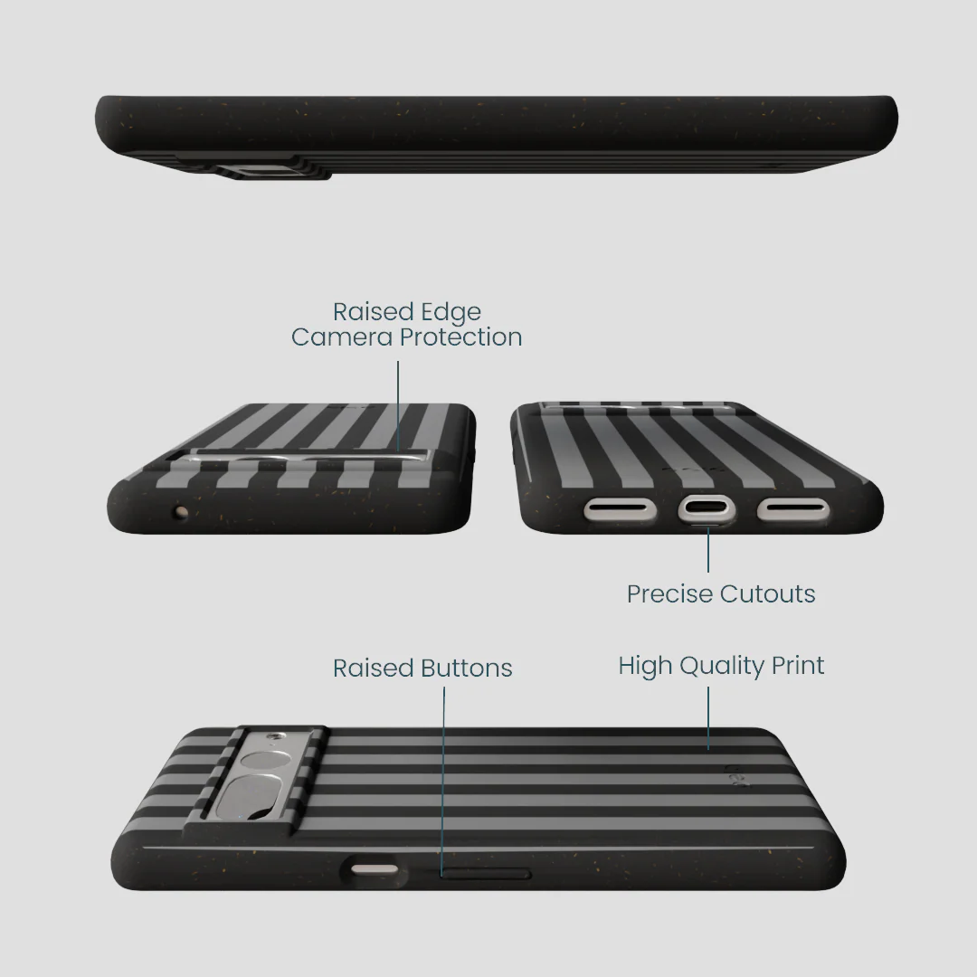 Black Shadow Stripes Google Pixel 7 Pro Case - Image 2