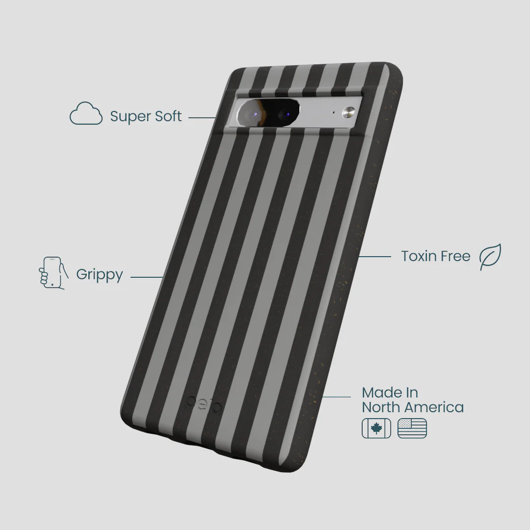 Black Shadow Stripes Google Pixel 7a Case - Image 3