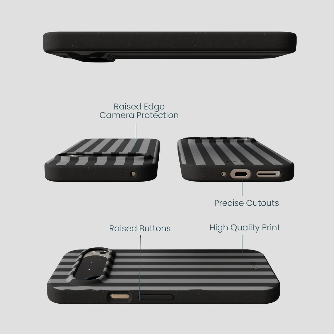 Black Shadow Stripes Google Pixel 9/9 Pro Case - Image 2