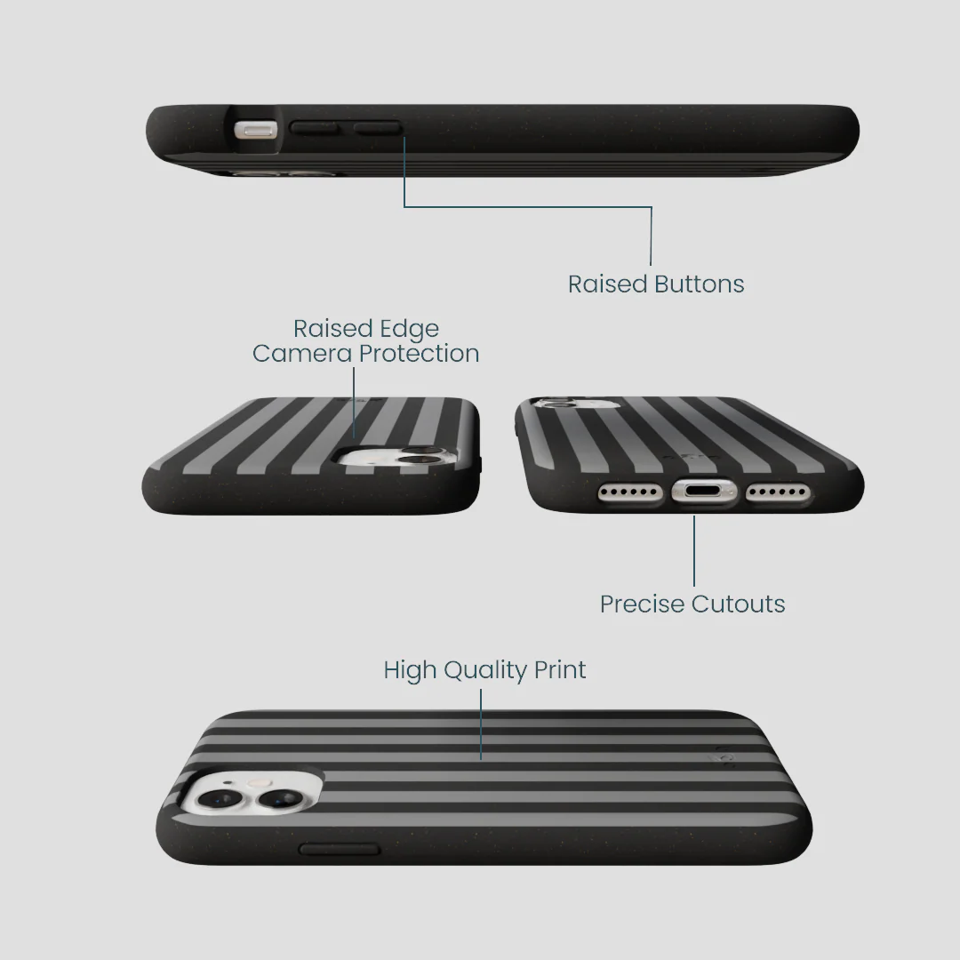 Black Shadow Stripes iPhone 11 Case - Image 3