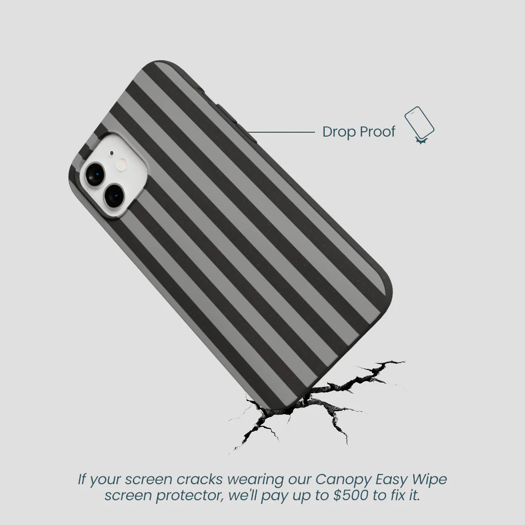 Black Shadow Stripes iPhone 12/ iPhone 12 Pro Case - Image 5